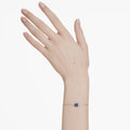 Swarovski Birthstone bracelet Square cut, April, White, Rhodium plated