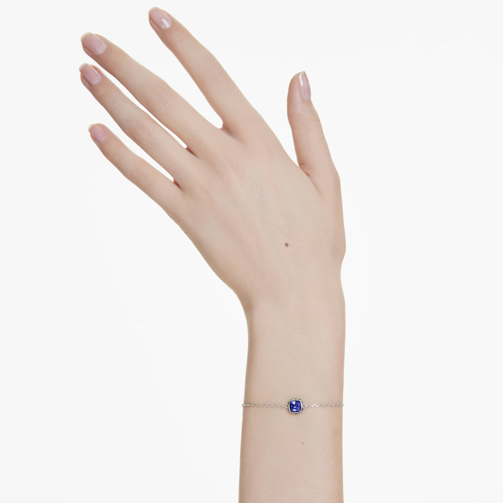 Swarovski Birthstone bracelet Square cut, November, Yellow, Rhodium plated