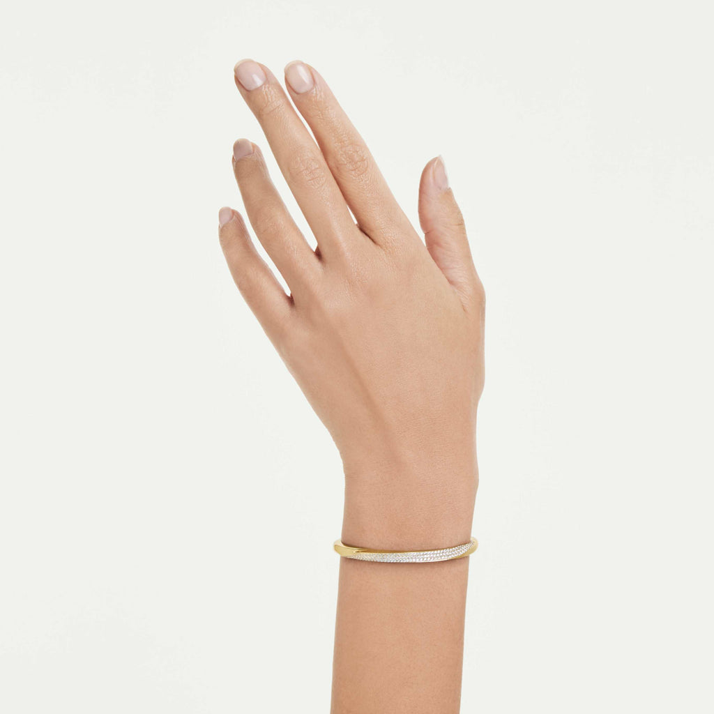 Swarovski Classica bangle Round cut, White, Sterling silver