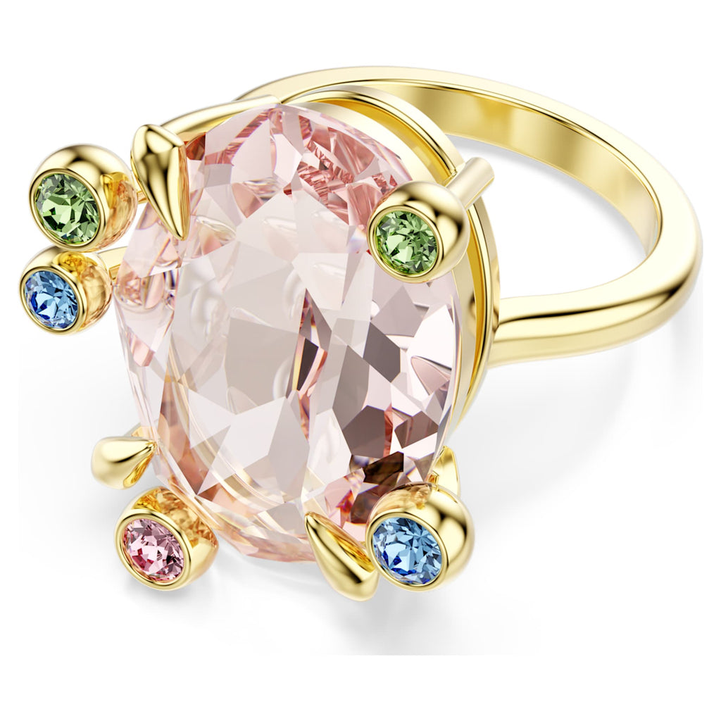 Swarovski Gema ring Set (3), Mixed cuts, Multicolored, 18K gold finish