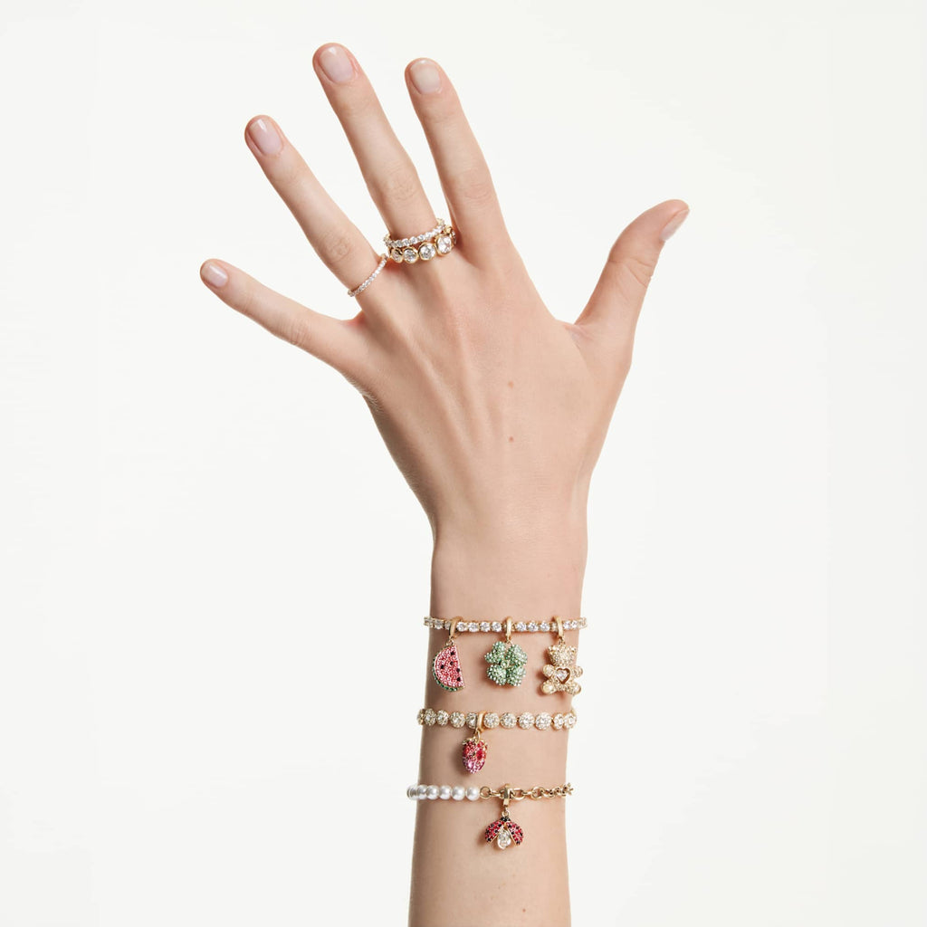 Swarovski Idyllia bracelet Crystal pearl, White, 18K gold finish