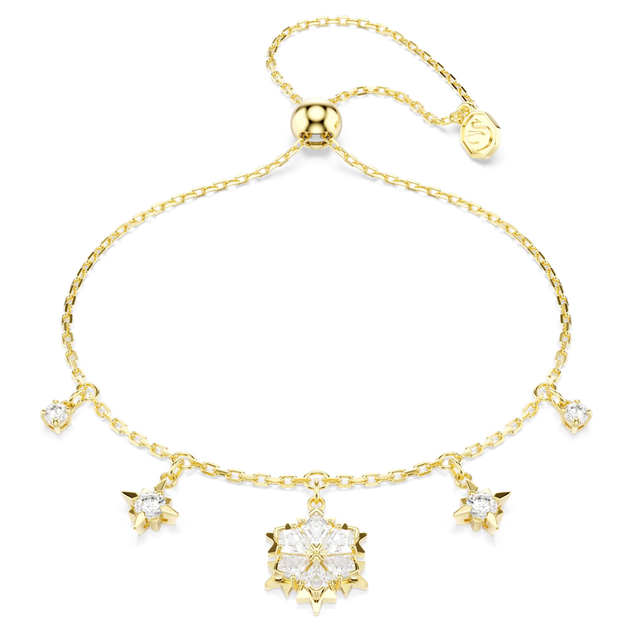 Swarovski Magic bracelet Snowflake, Blue, Rhodium plated