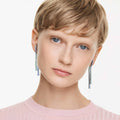 Swarovski Matrix drop earrings Gradient of round cuts, Multicolored, Ruthenium plated