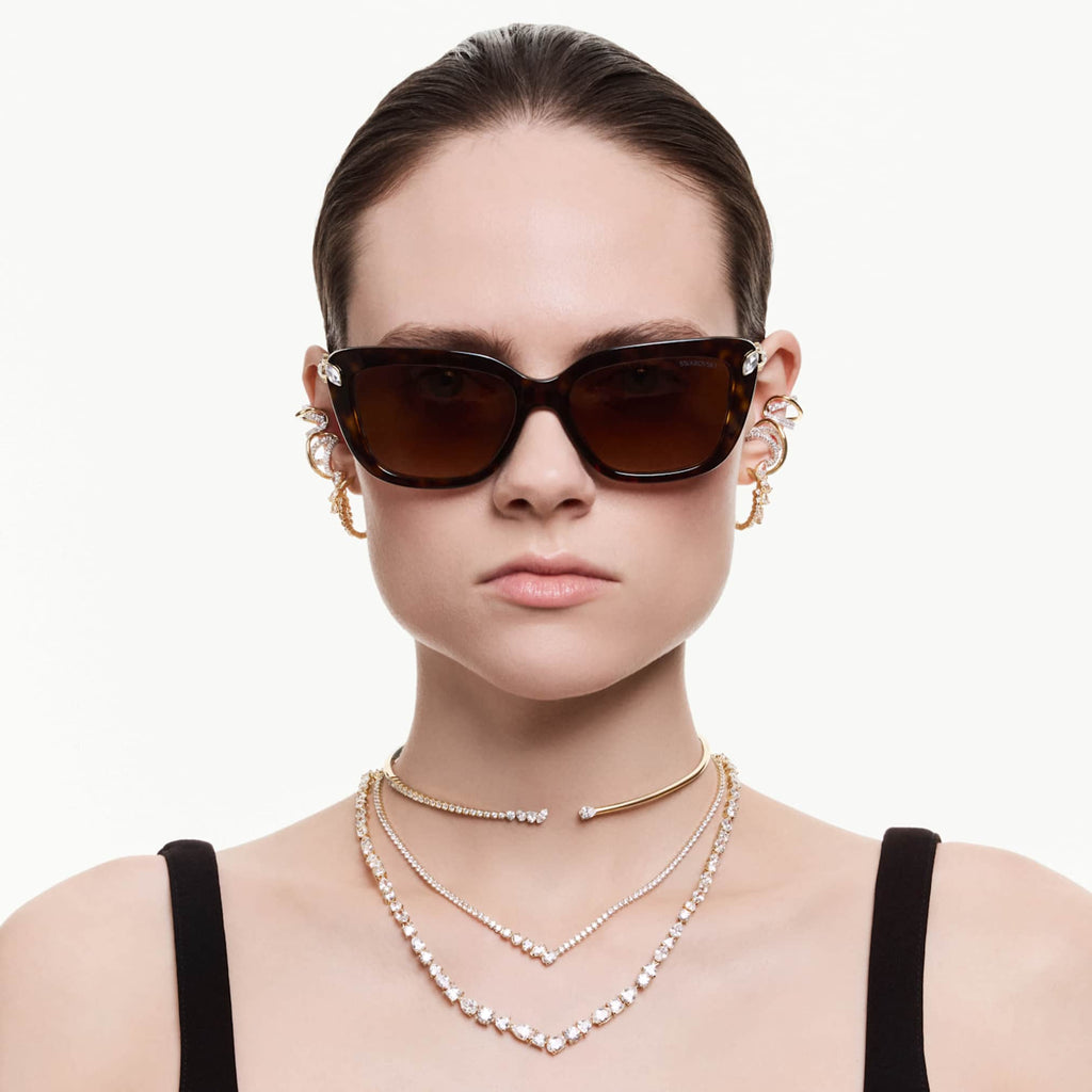 Swarovski Mesmera choker Mixed cuts, White, 18K gold finish