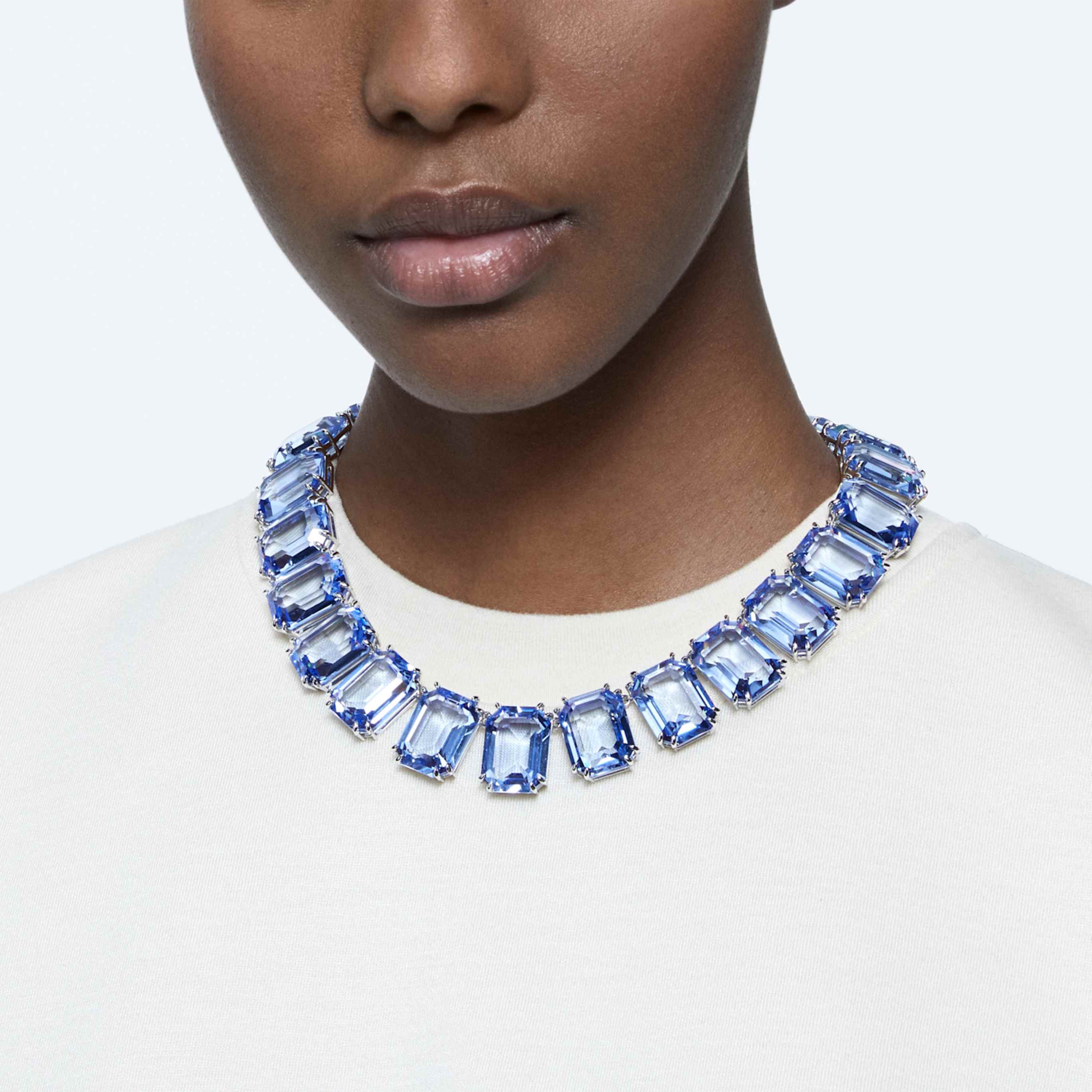 Swarovski Millenia necklace Oversized crystals, Octagon cut, Caramel, 18K gold finish