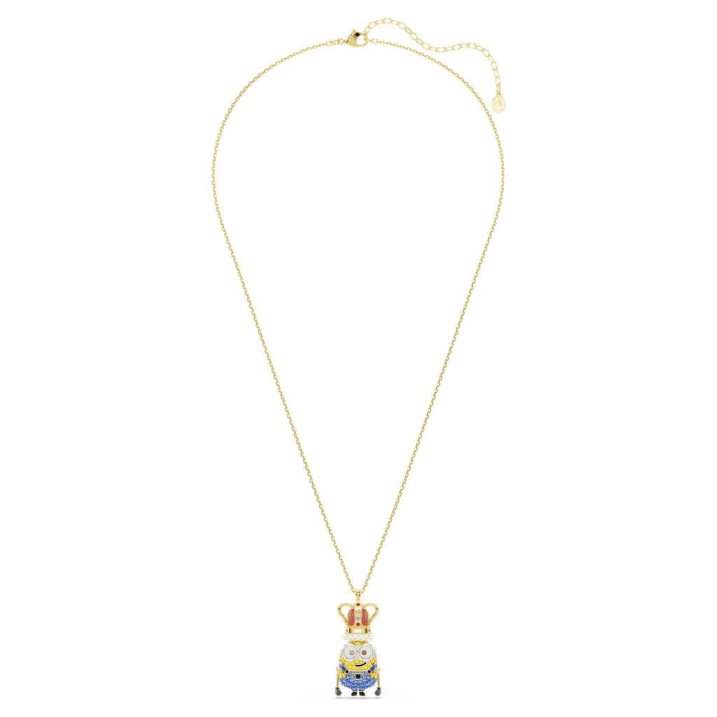 Swarovski Minions King Bob pendant Pavé, Multicolored, 18K gold finish