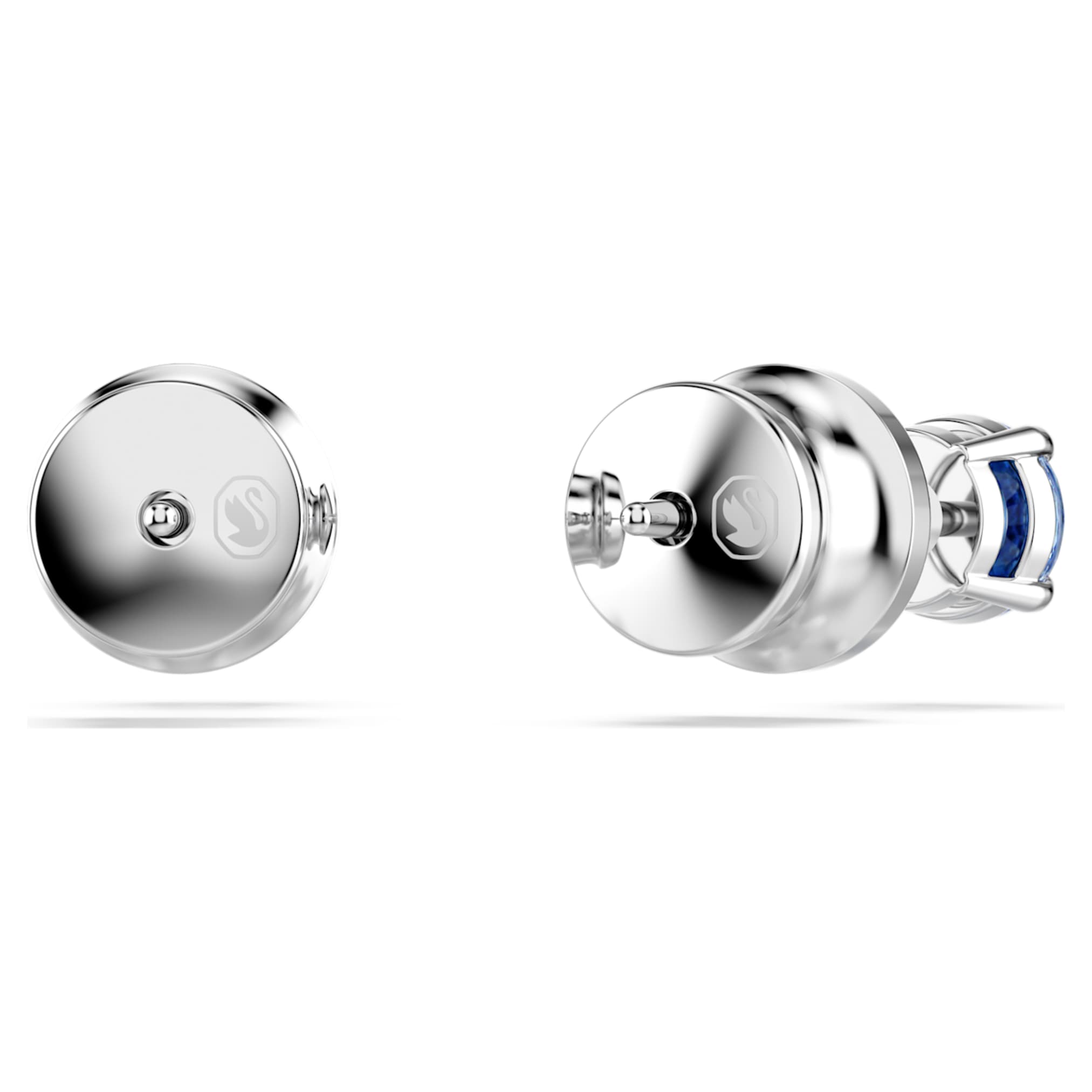 Swarovski Stilla Attract stud earrings Round cut, White, Rhodium plated