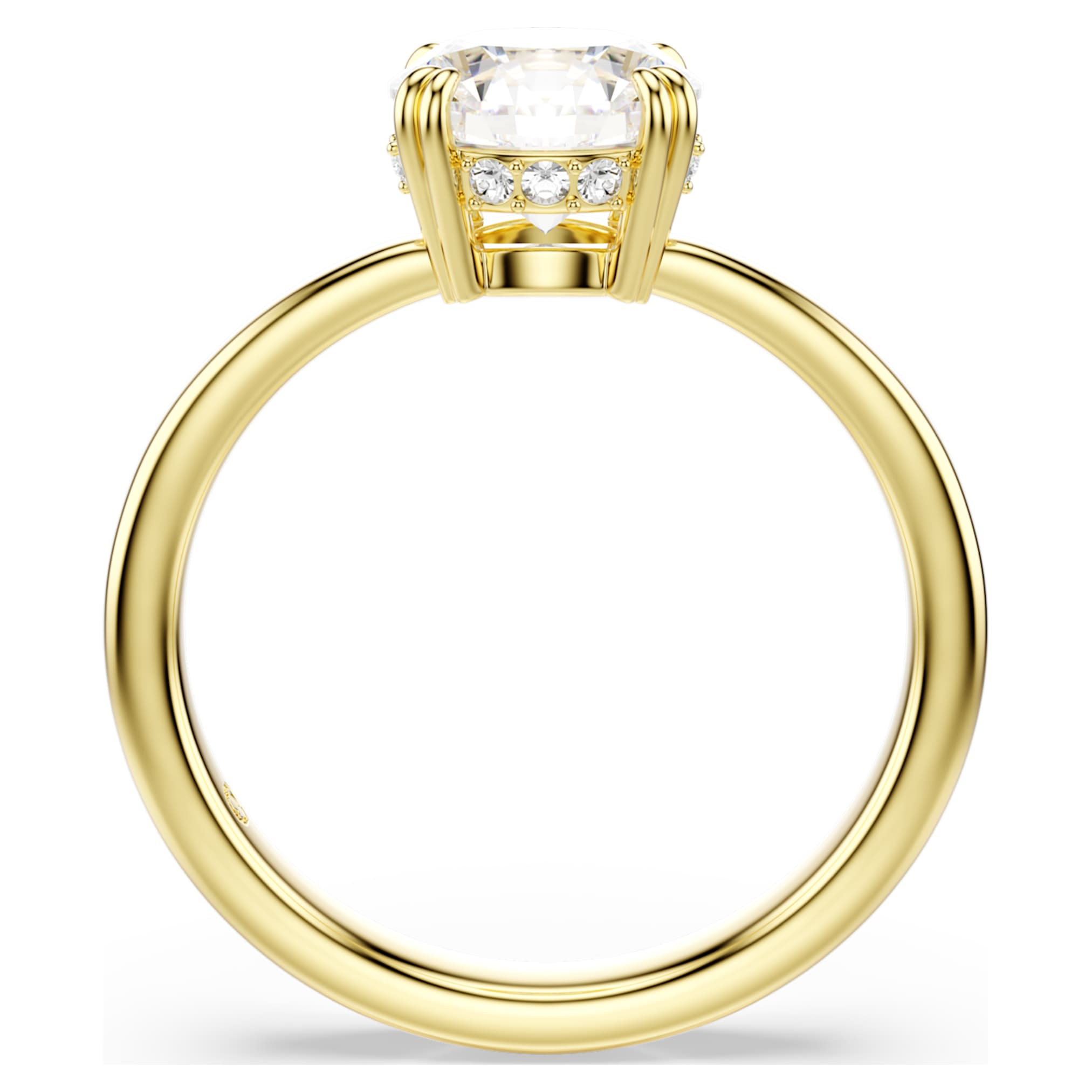 Swarovski Stilla cocktail ring Round cut, White, Silver-tone finish