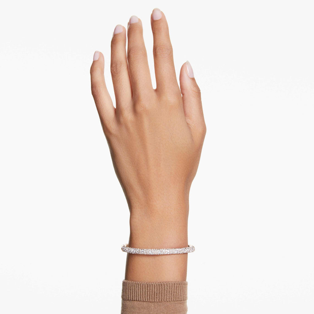 Swarovski Sublima bangle Snow pavé, White, Rhodium plated