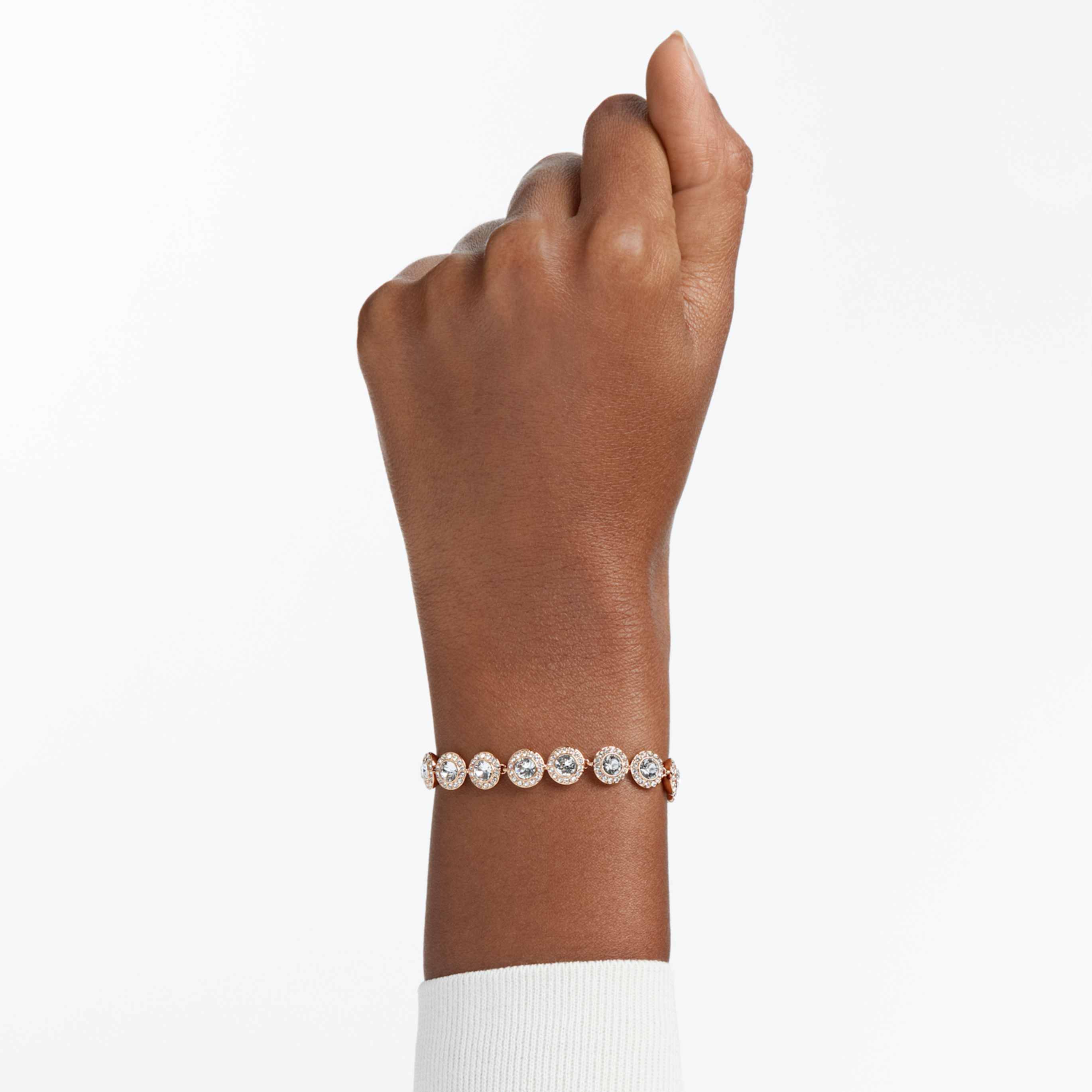 Swarovski Una Angelic bracelet Round cut, Caramel, 18K gold finish