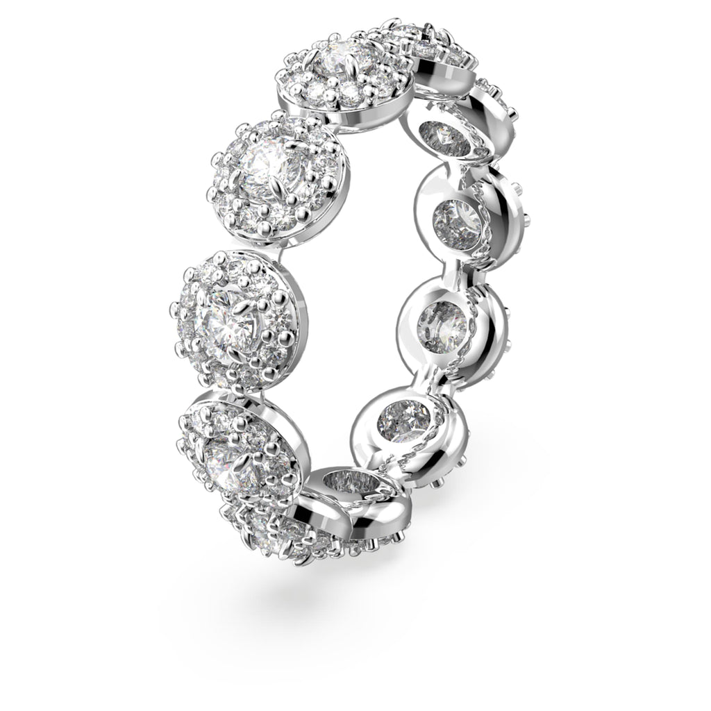 Swarovski Una Angelic ring Round cut, White, Rhodium plated