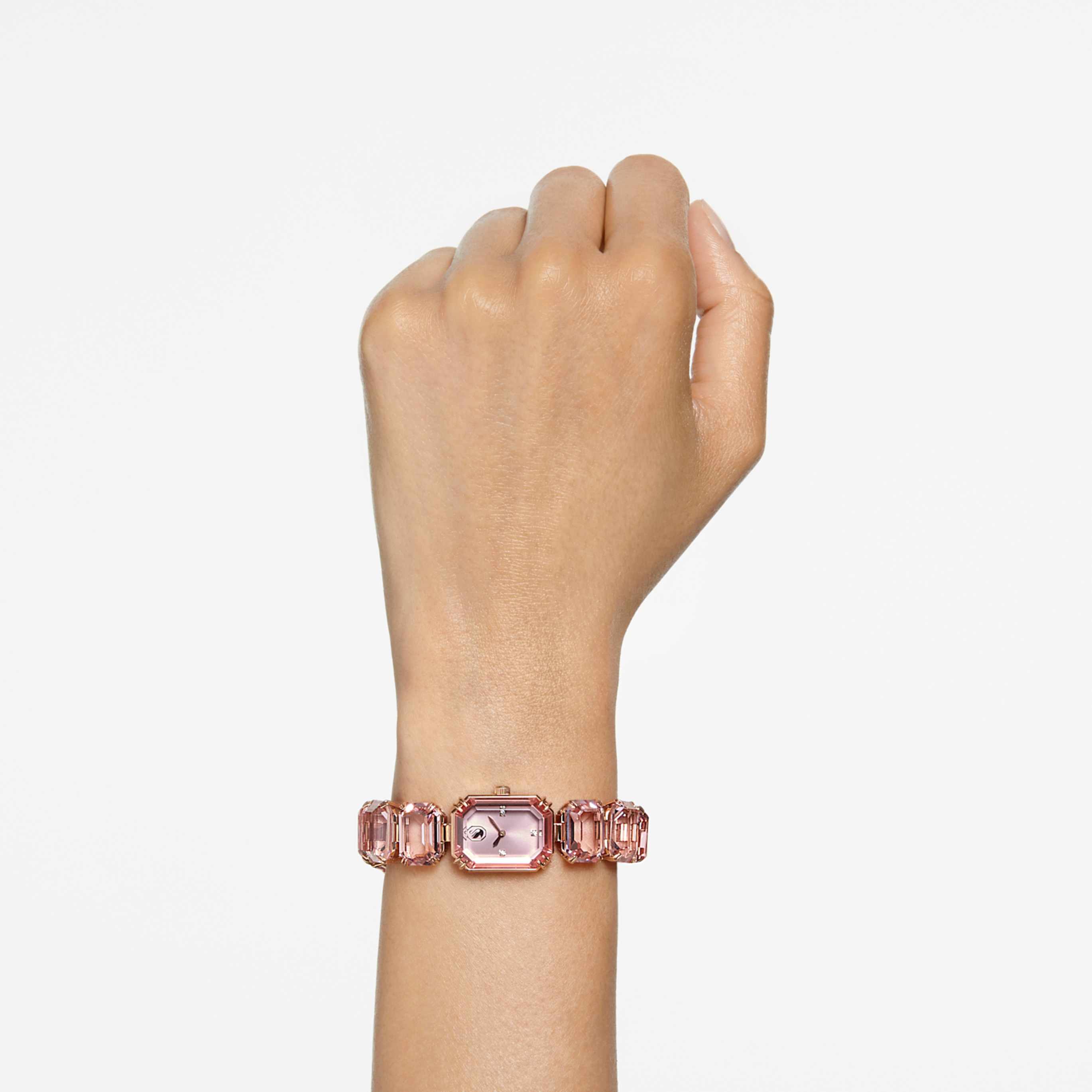 Swarovski Watch Octagon cut bracelet, Purple, Champagne gold-tone finish